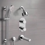 Remer TSR64 Chrome Tub and Shower Set with Multi Function Shower Head and Hand Shower